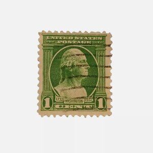George Washington 1 Cent Stamp Green Excellent Condition Rare Used